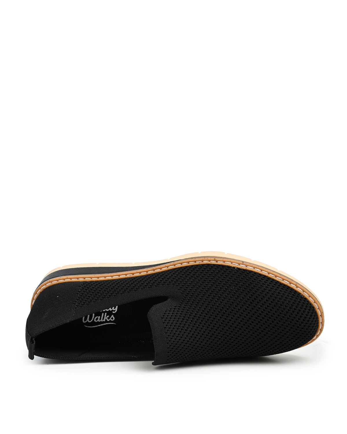 Alba Stretch Knit Slip On Flat in Black Knit