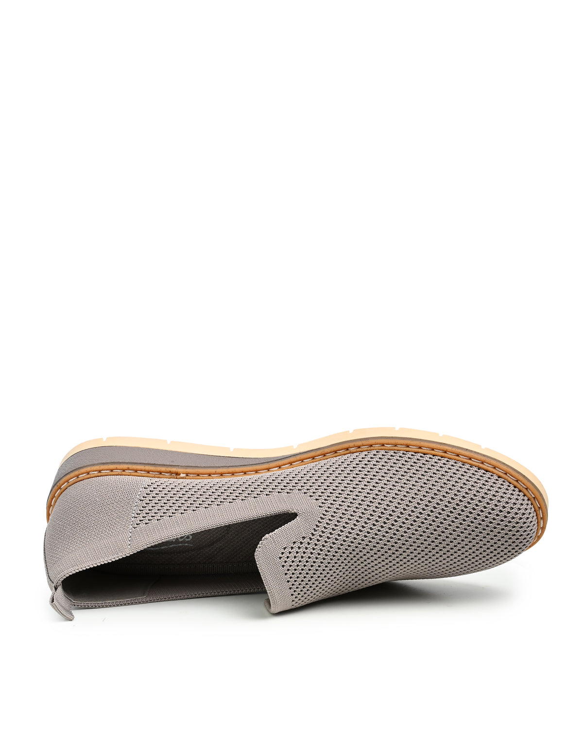 Alba Stretch Knit Slip On Flat in Taupe Knit
