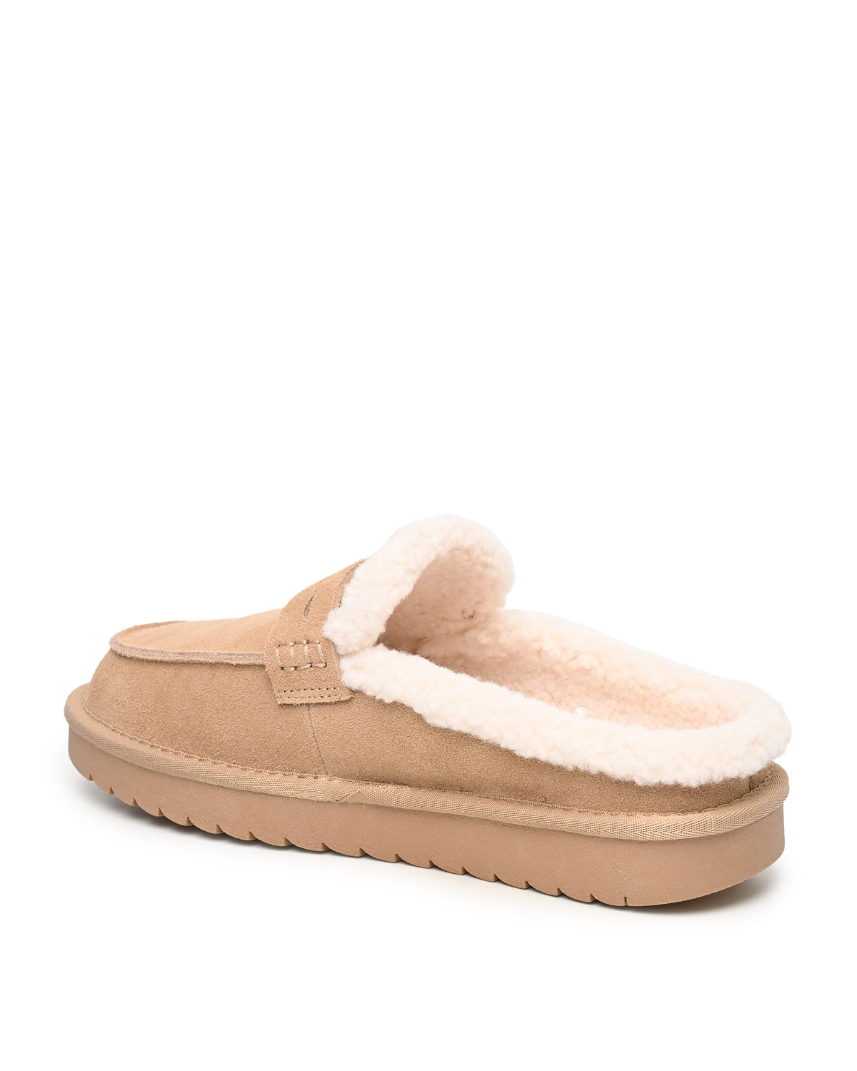 Arianna Faux Shearling Clog Mule in Beige