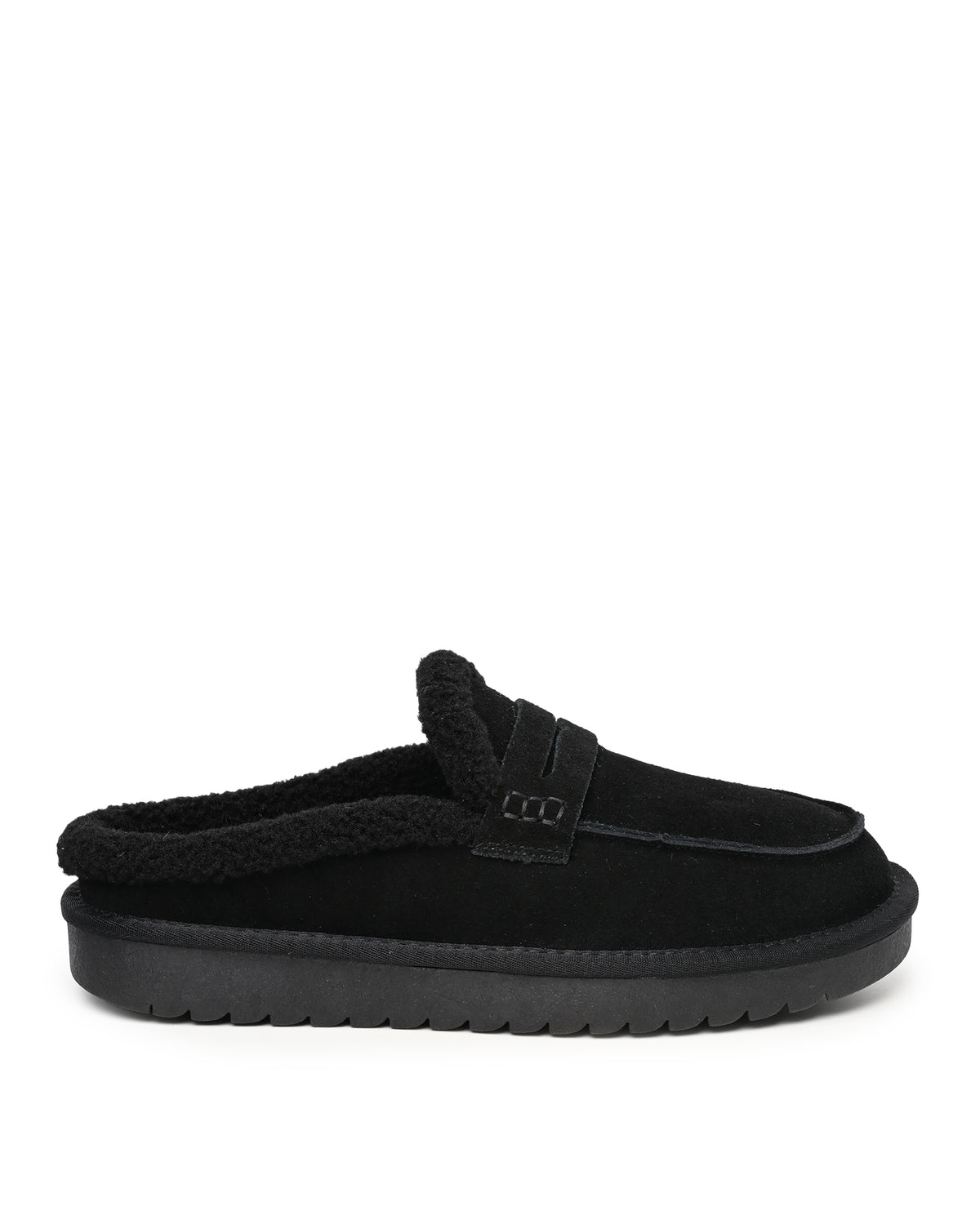 Arianna Faux Shearling Clog Mule in Black