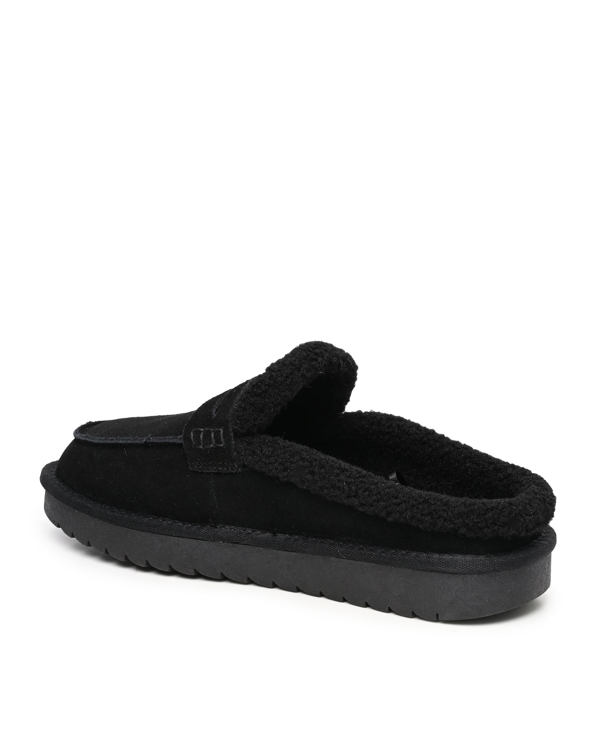 Arianna Faux Shearling Clog Mule in Black
