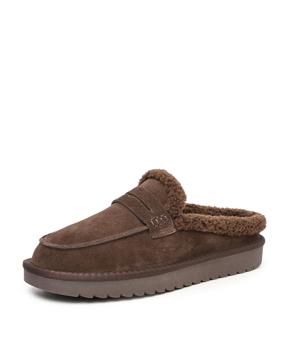 Arianna Faux Shearling Clog Mule in Brown