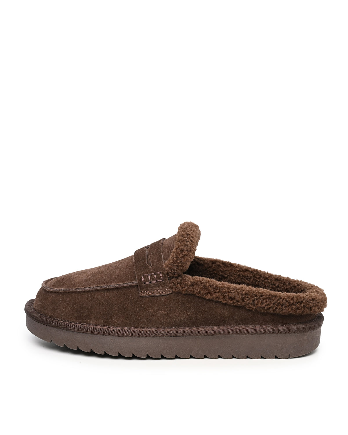Arianna Faux Shearling Clog Mule in Brown