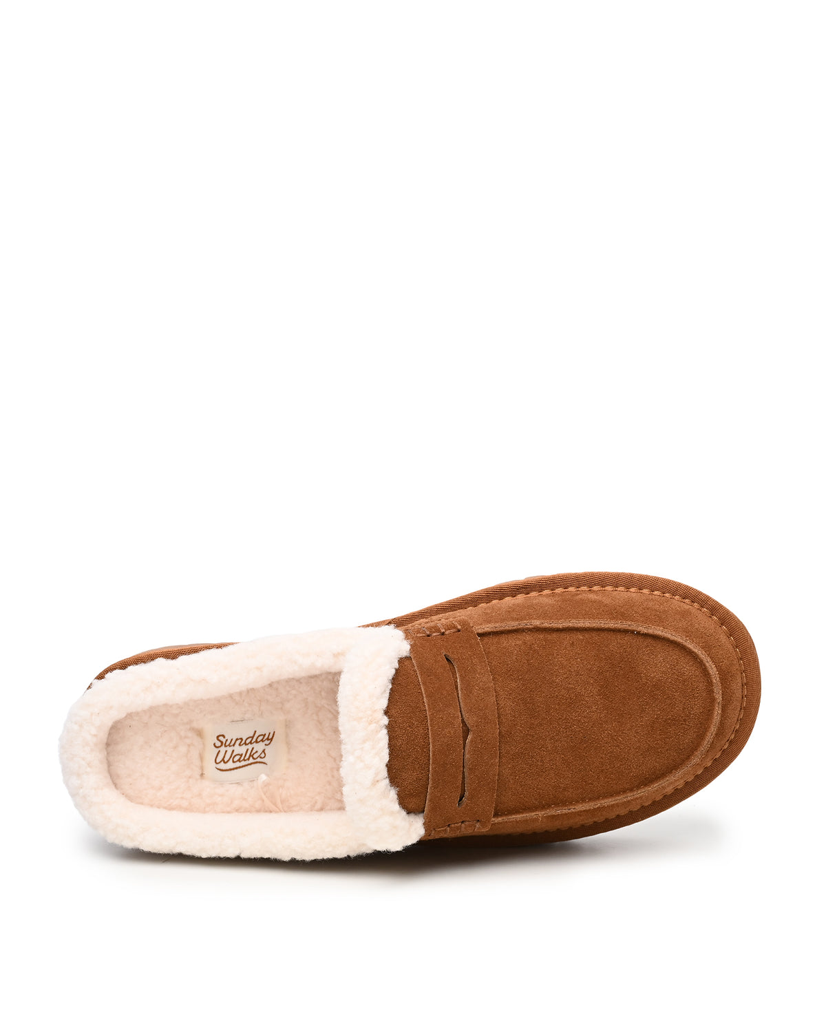 Arianna Faux Shearling Clog Mule in Chestnut