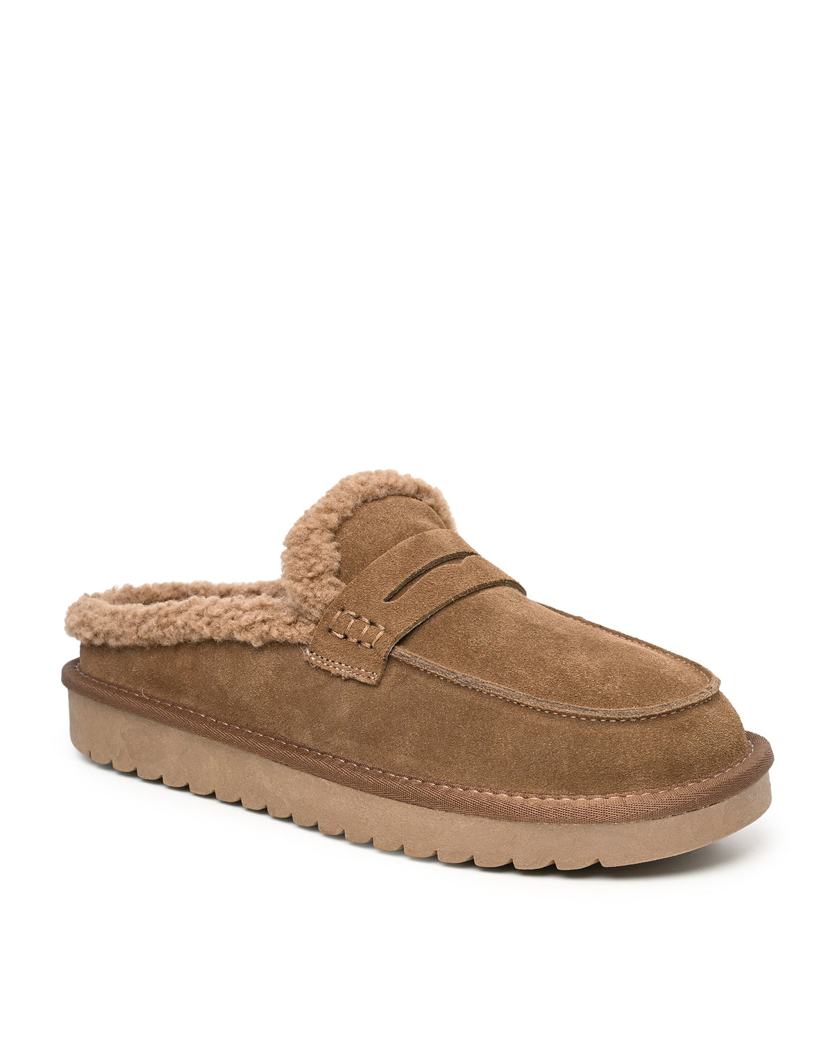 Arianna Faux Shearling Clog Mule in Khaki