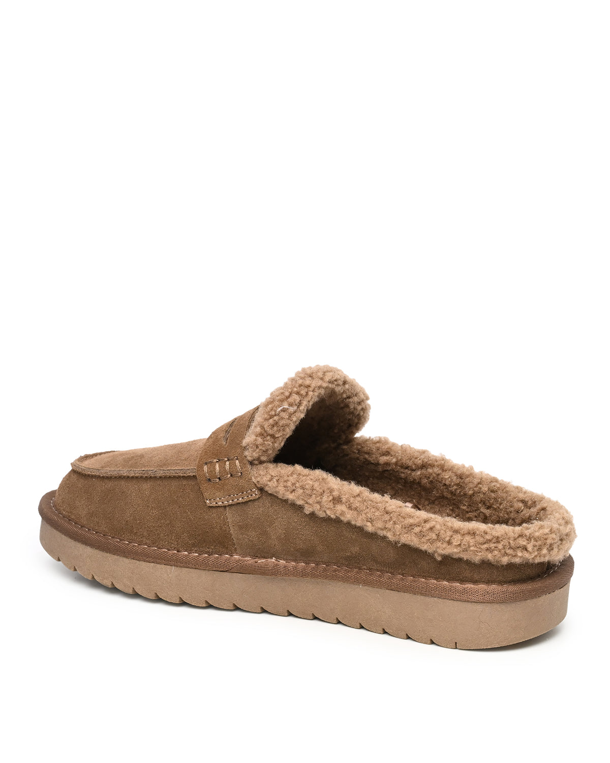 Arianna Faux Shearling Clog Mule in Khaki