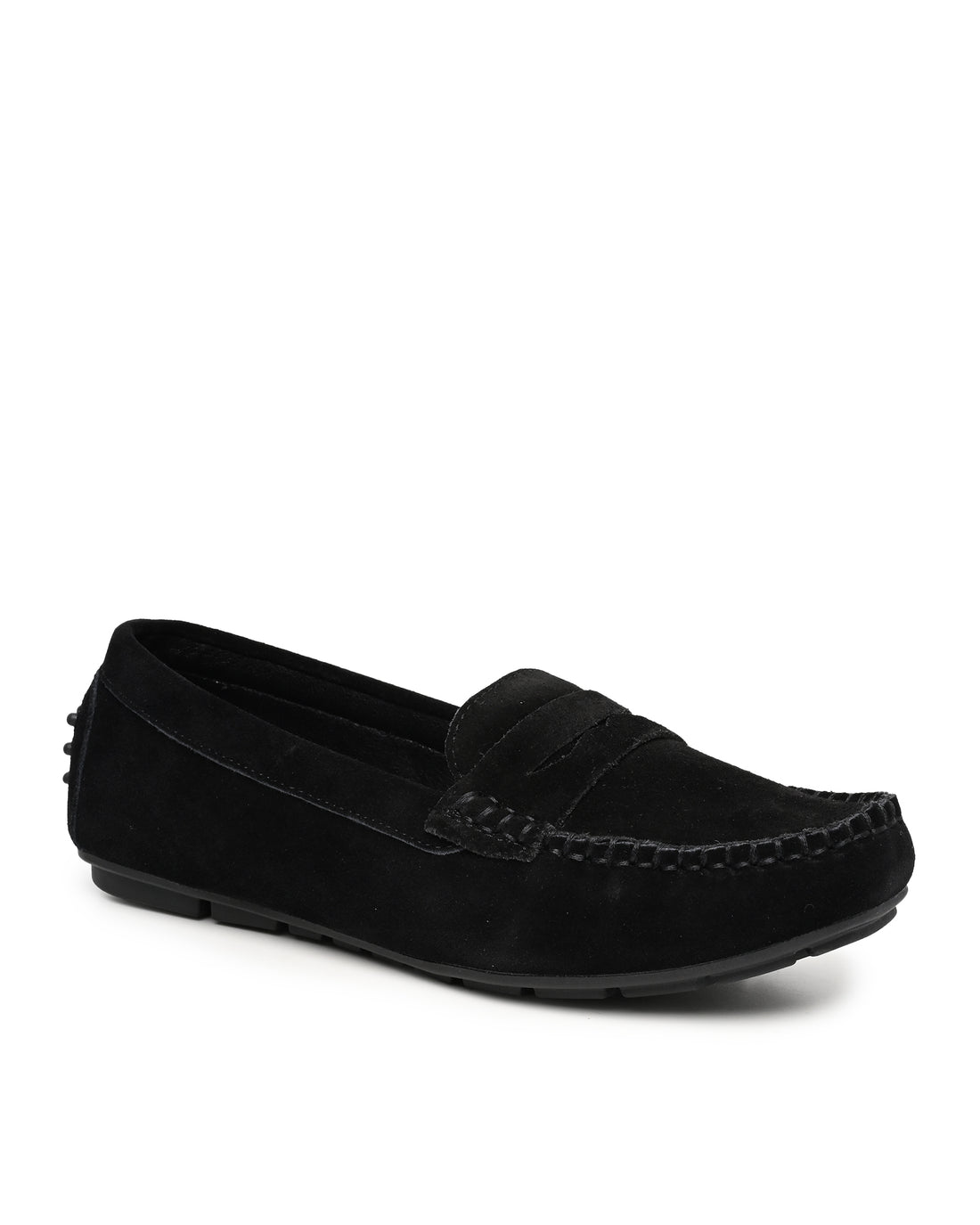 Lorie Driving Moccasin Penny Loafer in Black