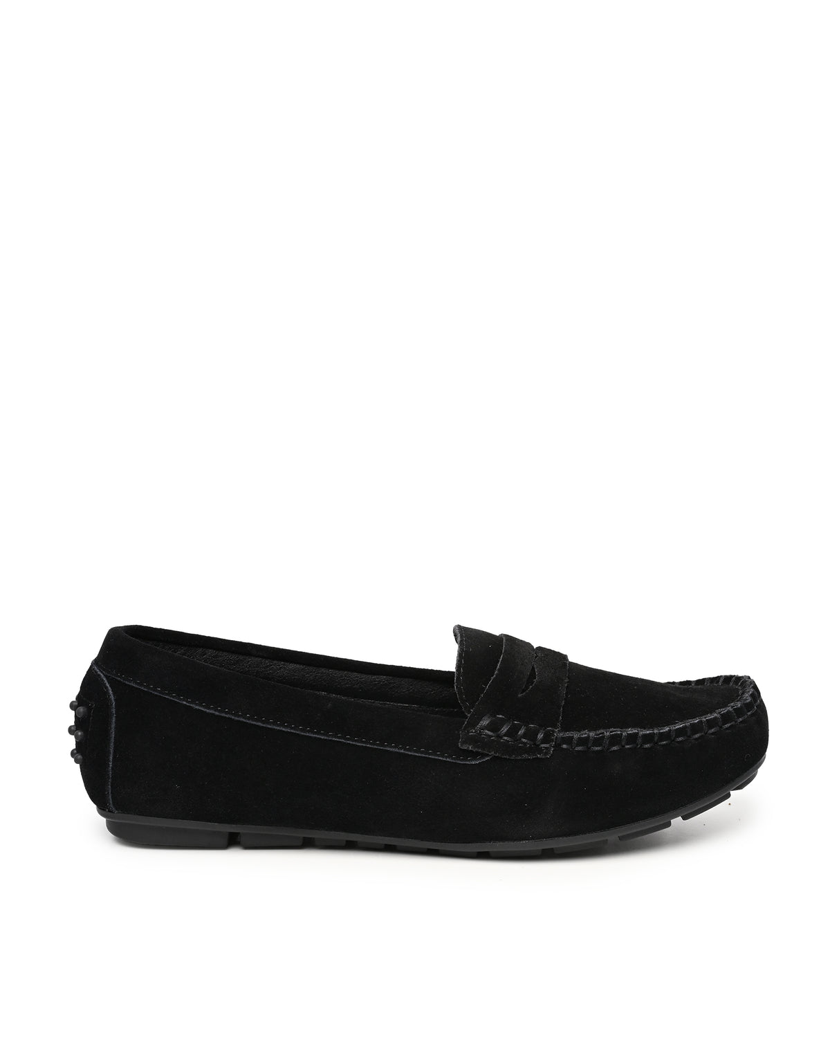 Lorie Driving Moccasin Penny Loafer in Black