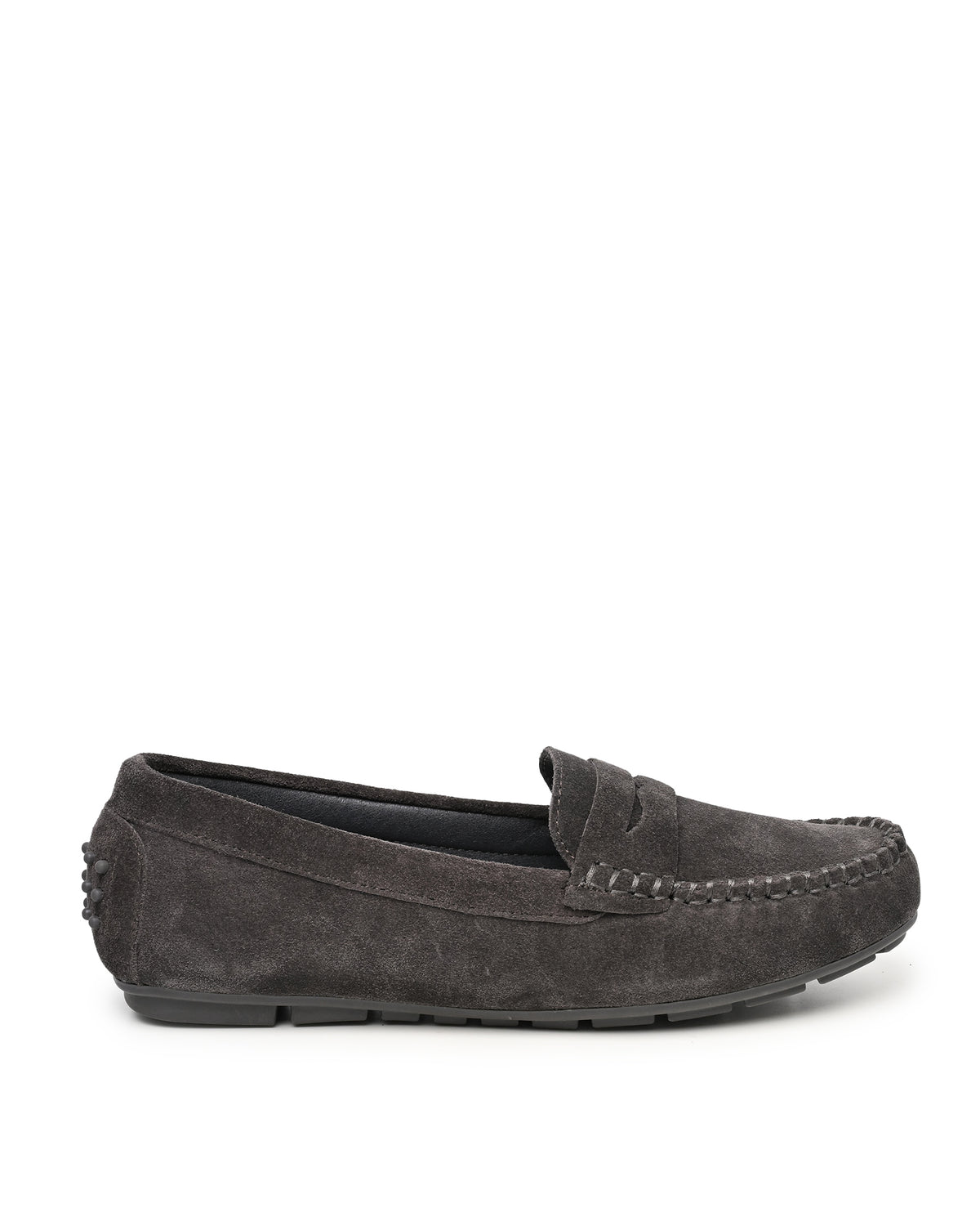 Lorie Driving Moccasin Penny Loafer in Charcoal