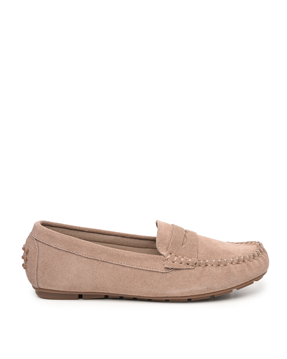 Lorie Driving Moccasin Penny Loafer in Stone