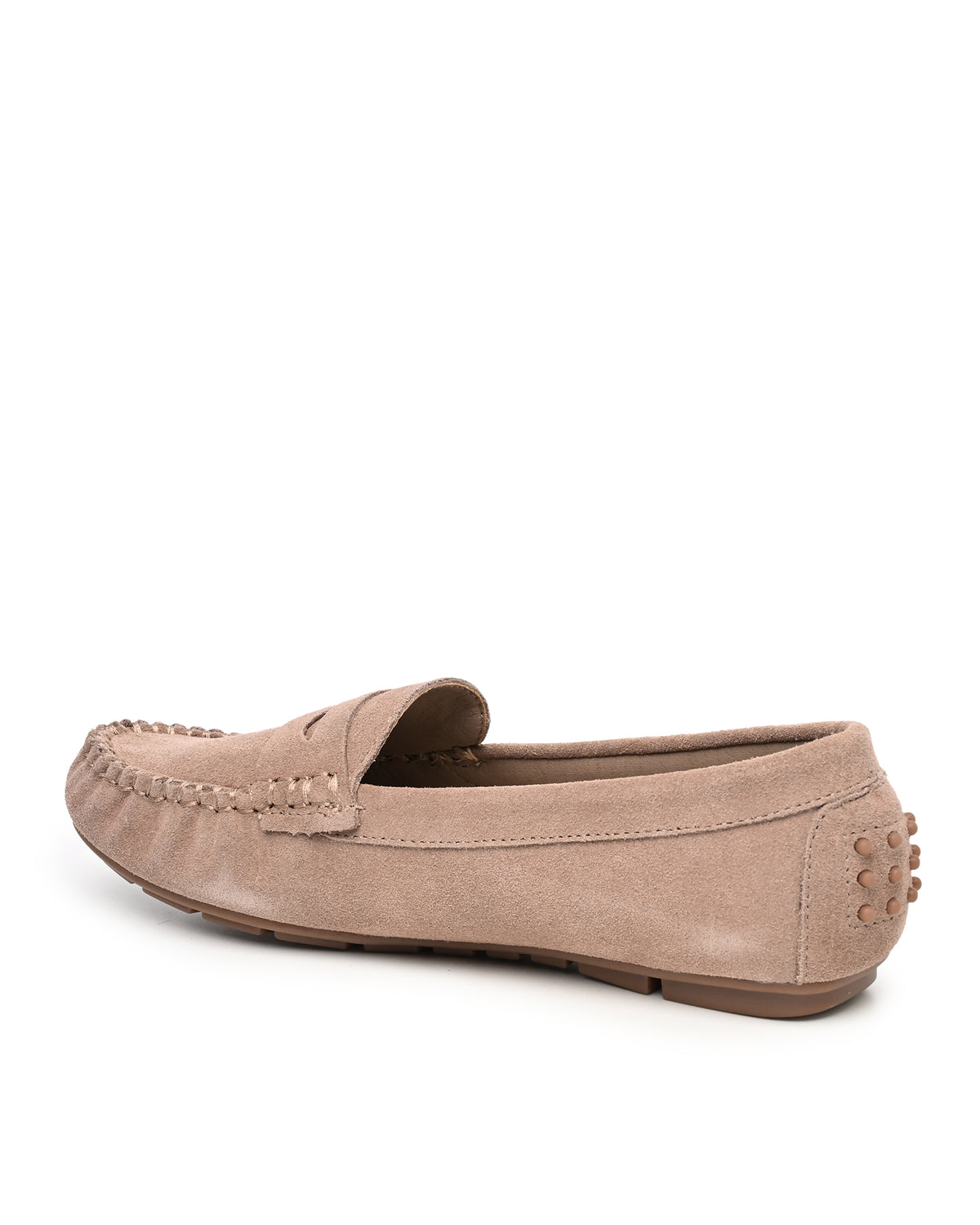 Lorie Driving Moccasin Penny Loafer in Stone