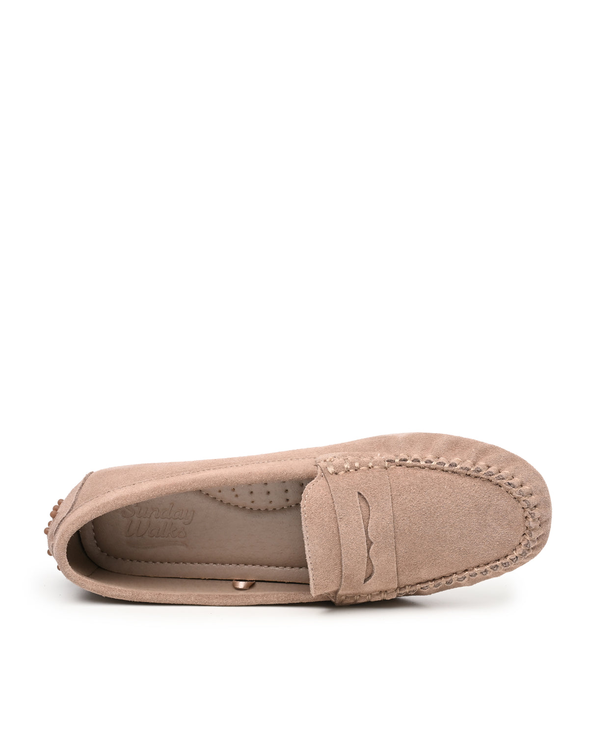 Lorie Driving Moccasin Penny Loafer in Stone