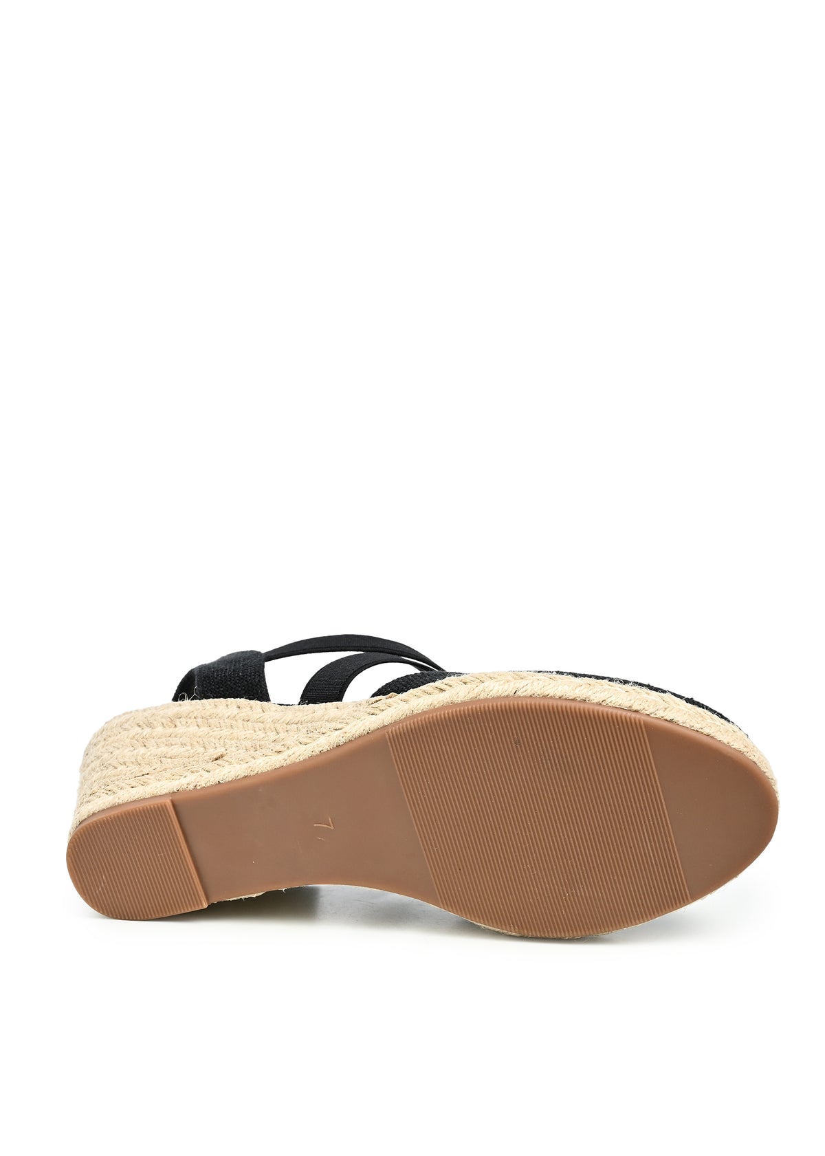Marla Closed Toe Espadrille Wedge in Black Linen