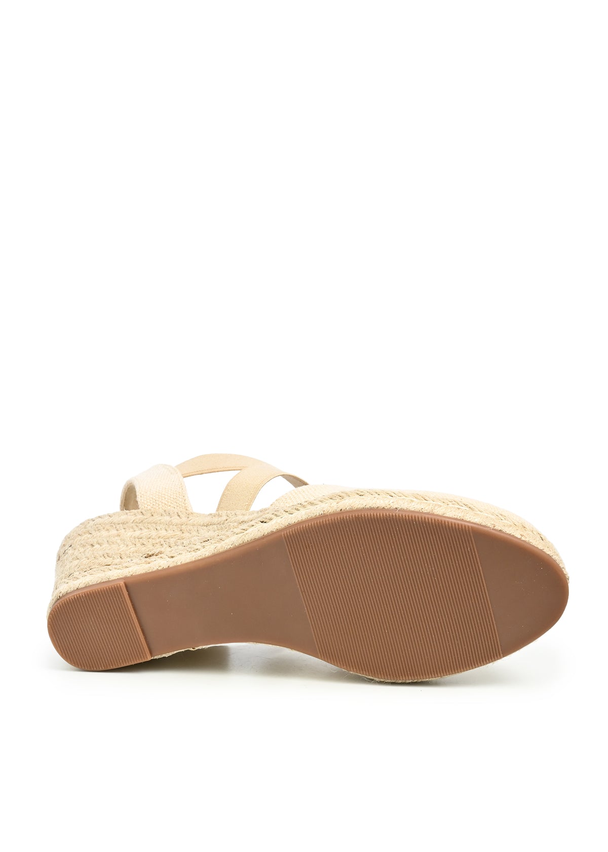 Marla Closed Toe Espadrille Wedge in Nude Linen