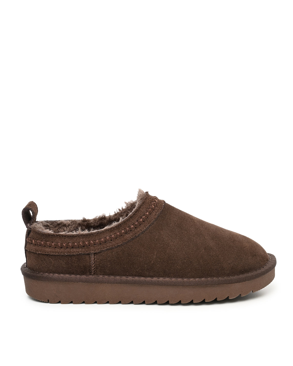 Mellow Faux Shearling Slipper Shoe in Brown