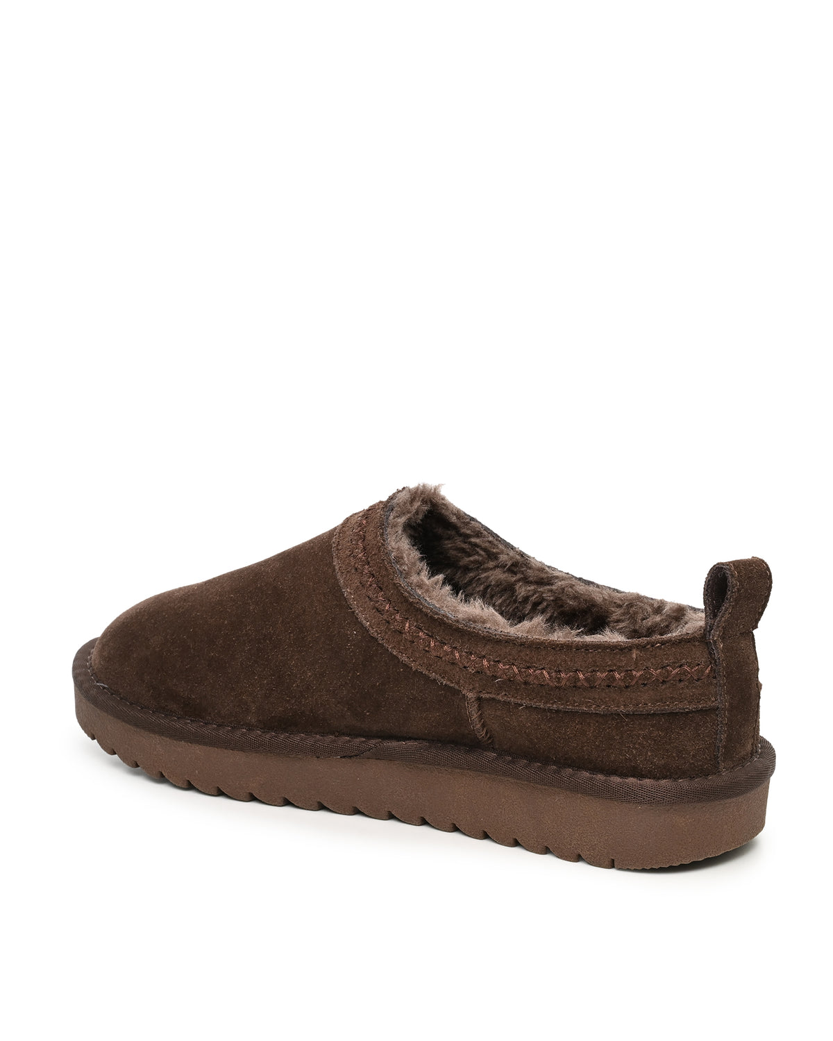 Mellow Faux Shearling Slipper Shoe in Brown