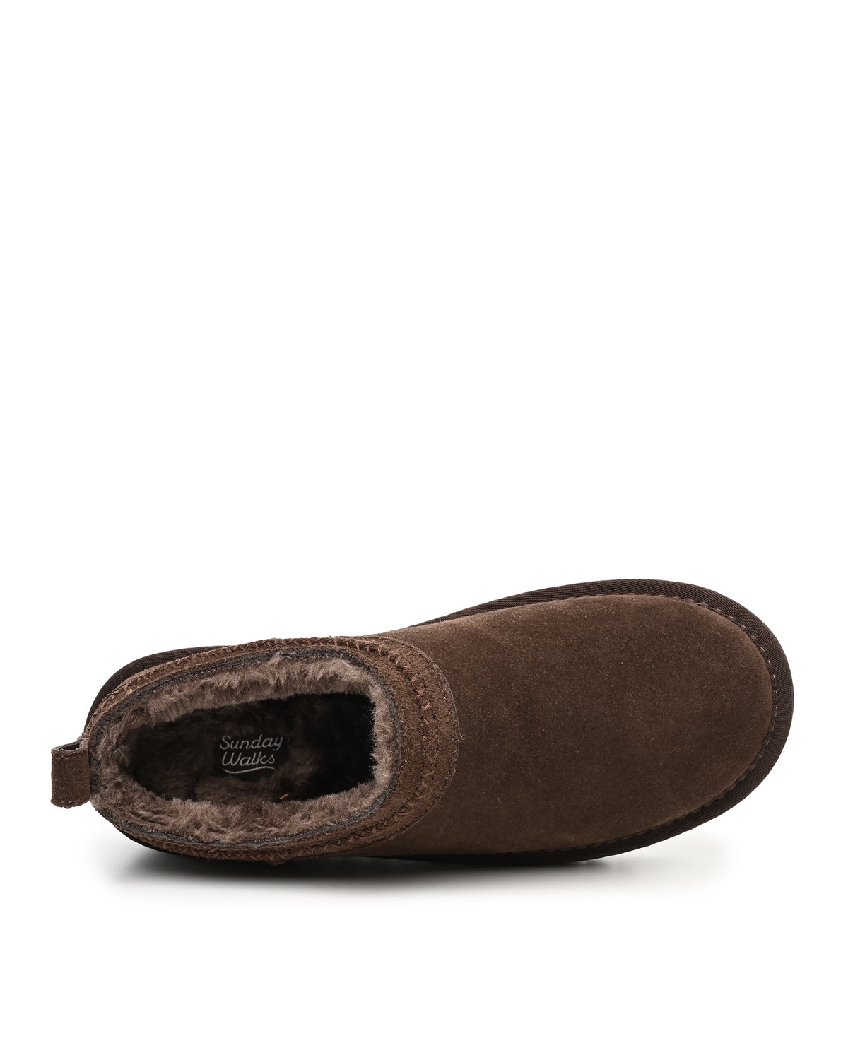 Mellow Faux Shearling Slipper Shoe in Brown