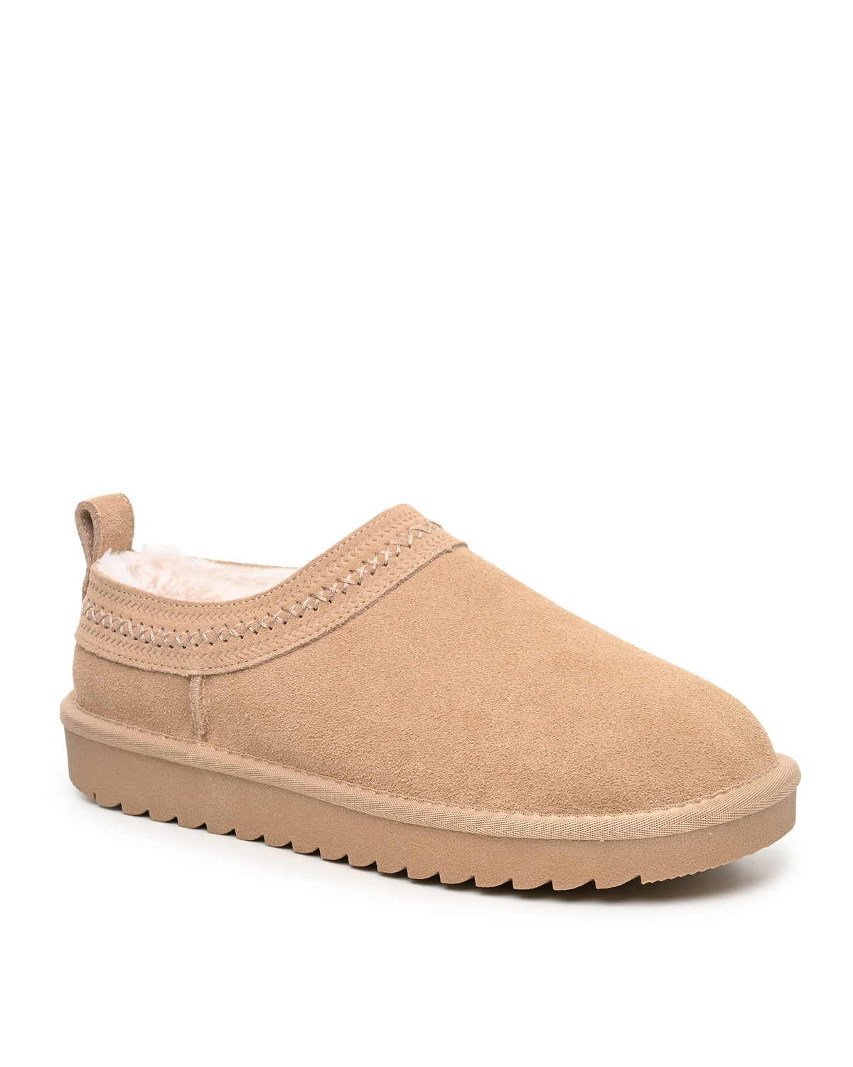 Mellow Faux Shearling Slipper Shoe in Sand