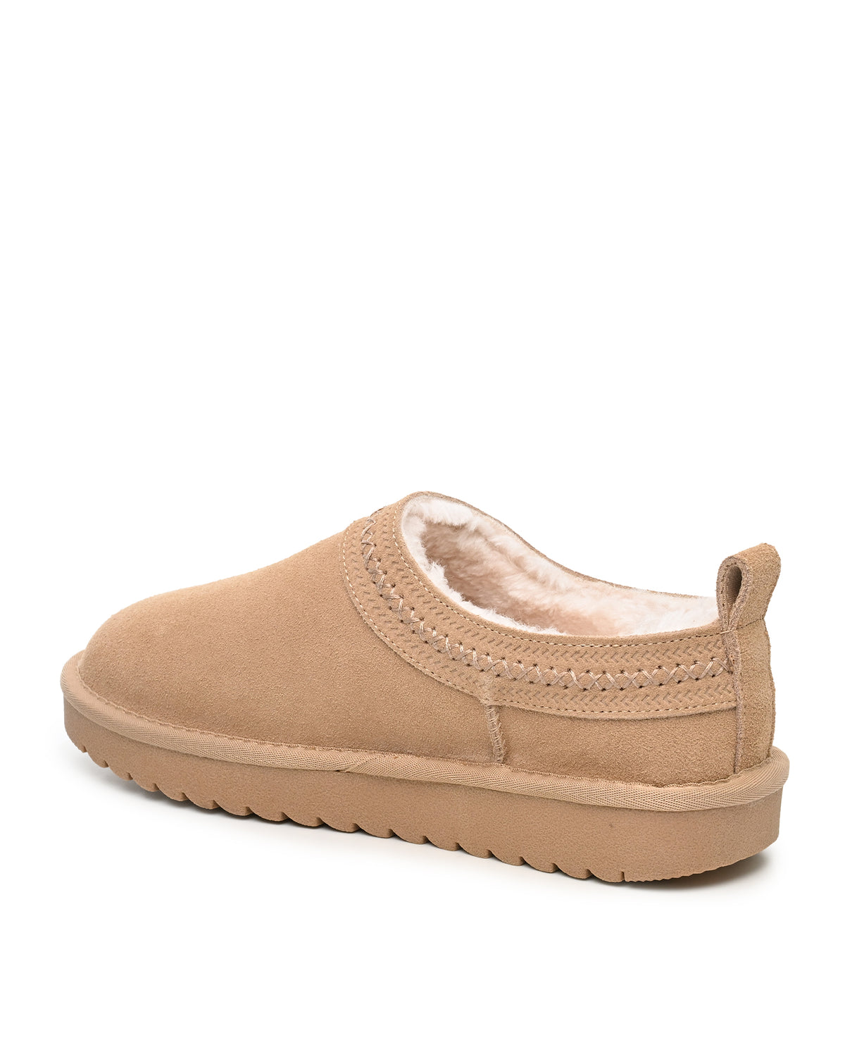 Mellow Faux Shearling Slipper Shoe in Sand