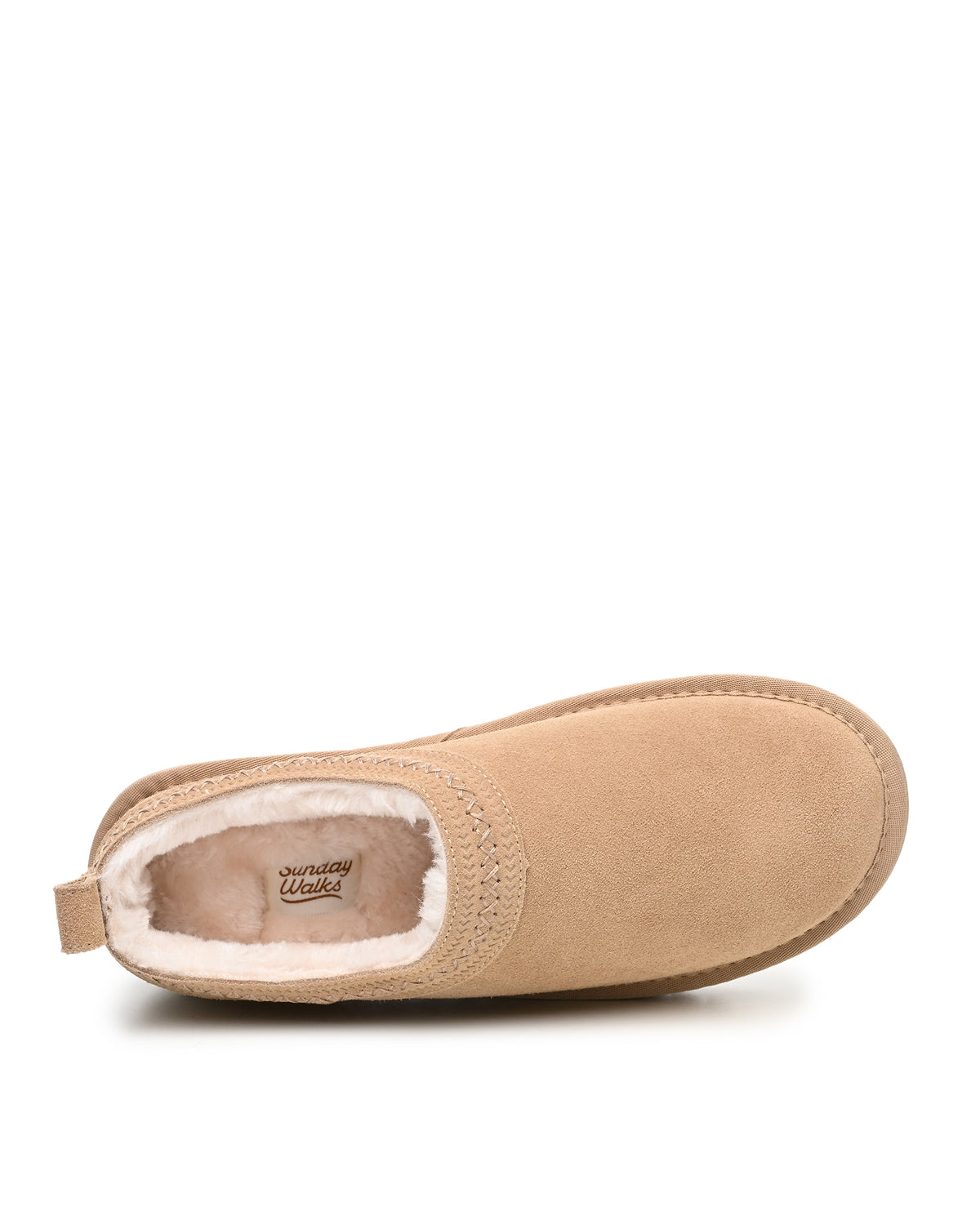 Mellow Faux Shearling Slipper Shoe in Sand