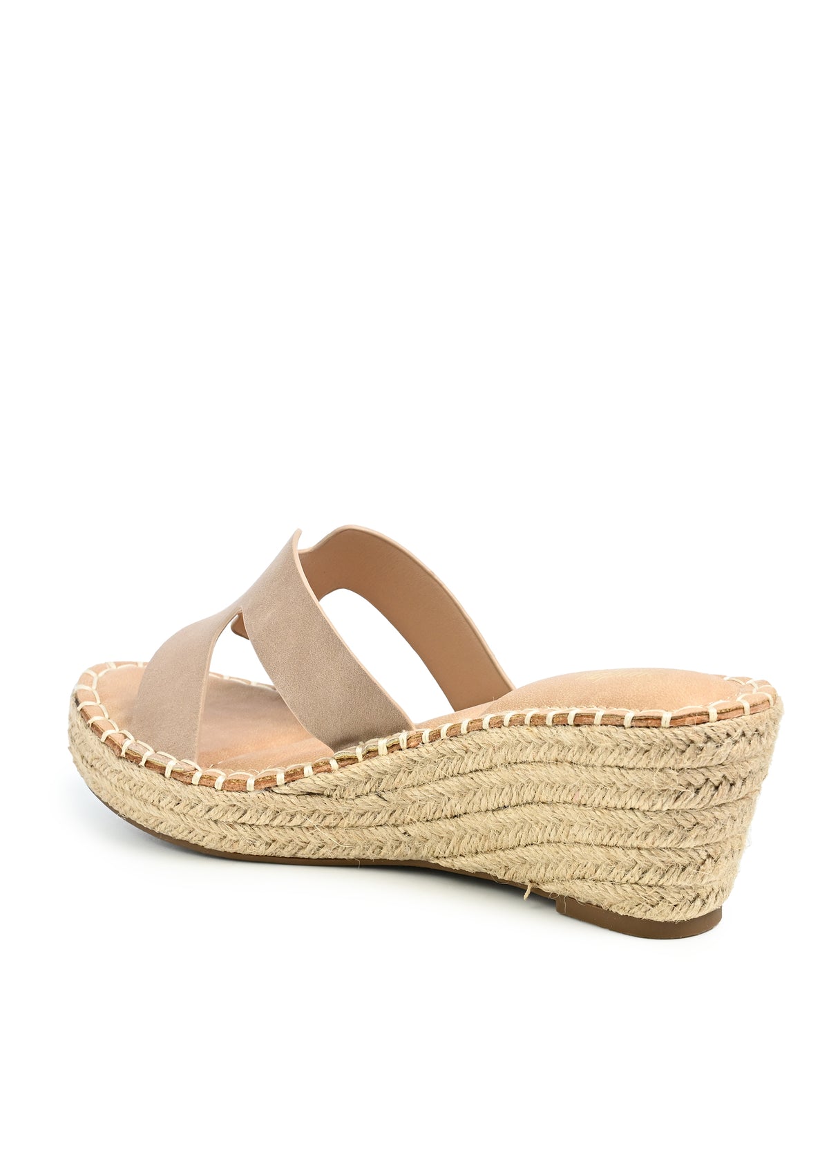 Odet Espadrille Wedge Slide Sandal in Stone Nubuck