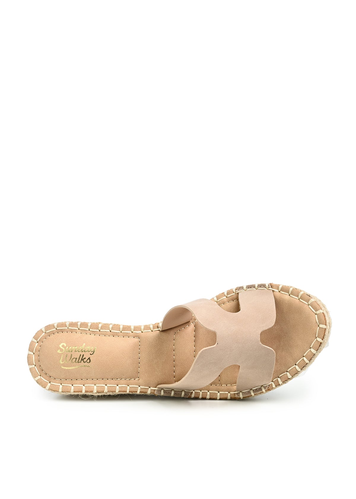 Odet Espadrille Wedge Slide Sandal in Stone Nubuck
